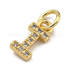 Lettera iniziale in ottone con ciondoli in zirconi&nbsp;KK-Q814-26I-G