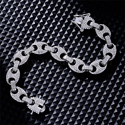 Hip-Hop-Legierung Micro Pave Zirkonia Gliederkettenarmbänder für Damen&nbsp;KD4183-2