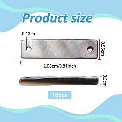 16 Stück natürlicher schwarzer Lippenmuschel-Verbinderanhänger&nbsp;FIND-BC0019-96A