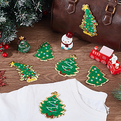 9 Stück 3 Stile Weihnachtsbaum Polyester Stickerei Aufnäher zum Aufnähen auf Stoff&nbsp;PATC-PH0001-42