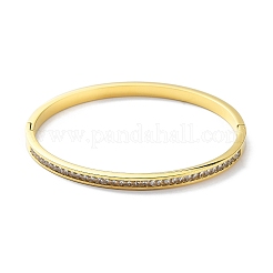 Ionenplattierung (IP) 304 Edelstahl-Armreif mit Scharnier und Strass&nbsp;BJEW-M309-03G