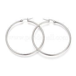 Pendientes de aro de acero inoxidable 201 resistentes al deslustre&nbsp;MAK-R018-50mm-S