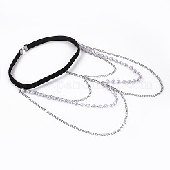 Chaîne de jambe en alliage de perles imitation plastique blanc avec pompon&nbsp;FS-WGC7B18-02