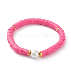 Bracciali elasticizzati fatti a mano in perle di argilla polimerica&nbsp;BJEW-JB05759