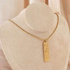 Collane con ciondolo a forma di costellazione rettangolare in zirconia cubica trasparente in acciaio inossidabile 304 per donna e uomo&nbsp;NJEW-S435-01G-E