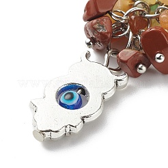Porte-clés en perles de pierre gemme naturelle chakra&nbsp;KEYC-JKC00415-02