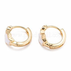 Boucles d'oreilles huggie huggie en laiton micro pave clair&nbsp;EJEW-P187-B11
