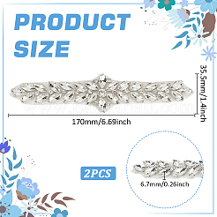 2 Stück Zinklegierung mit Strass-Aufnäher&nbsp;PATC-FG0002-19