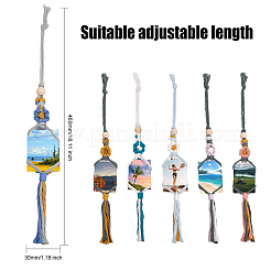 6 pièce de décorations suspendues en coton tressé à fleurs de 6 couleurs&nbsp;HJEW-GL0001-12