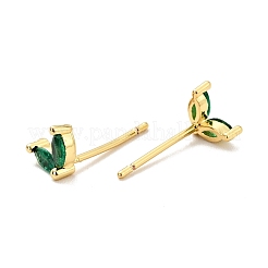 Ovale Ohrstecker aus Zirkonia&nbsp;EJEW-G297-13G-02