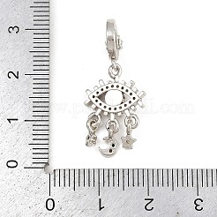 Messing bunte Strass europäische Anhänger&nbsp;KK-P324-08P