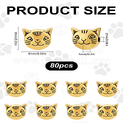 80 pz perline in lega stile tibetano a forma di gattino&nbsp;FIND-LP0002-26