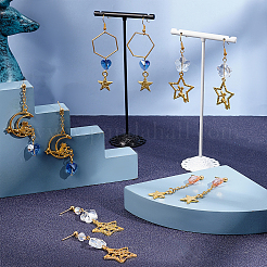 Kits de fabrication de boucles d'oreilles étoiles et lune à faire soi-même&nbsp;DIY-SC0013-57