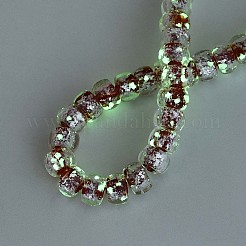 Fili di perline di vetro luminose fatte a mano in lamina d'argento&nbsp;FOIL-N029-02B-03
