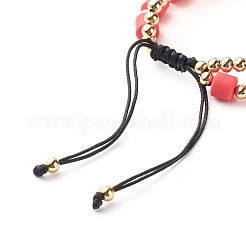 Handgemachte Fimo Perlen Nylonfaden geflochtene Perlenarmbänder&nbsp;BJEW-JB06626
