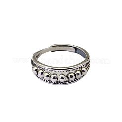 925 verstellbarer Fingerring aus Sterlingsilber mit runden Perlen&nbsp;FS-WG9B90D-01