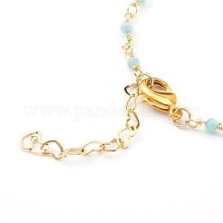 Fabbricazione di braccialetti con catene di perline fatte a mano in amazzonite naturale&nbsp;AJEW-JB00907-03