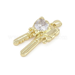 Messing micro pave klare zirkonia anhänger&nbsp;KK-Z078-33G