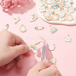 40pcs 8 styles de pendentifs en émail en alliage&nbsp;ENAM-CJ0004-76