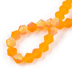 Imitieren Sie Stränge aus österreichischen Kristall-Doppelkegel-Mattglasperlen&nbsp;EGLA-A039-T3mm-MB23