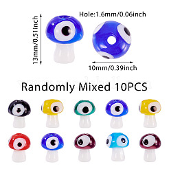 10pcs handgemachte Perlen des bösen Auges Bunte Malerei&nbsp;LAMP-TA0001-95B