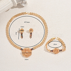 Elegante eisen pflastern zirkonia blume armbänder & ohrringe & halsketten sets für frauen hochzeit&nbsp;JQ0596