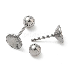 Ohrstecker-Beschläge aus Edelstahl 304&nbsp;STAS-U056-04C-P