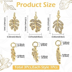 3 Stk. 3 Stile Messing Micro Pave Zirkonia Anhänger&nbsp;KK-YW0004-07