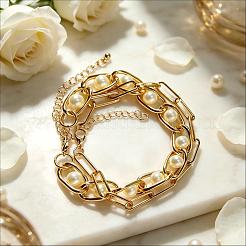 Bracelet vintage blanc rond en imitation perle&nbsp;HP8707
