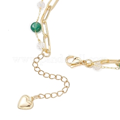 Mehrlagige Armbänder aus natürlichen grünen Achatperlen&nbsp;BJEW-JB12217-01