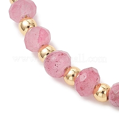 Bracelets en laiton et perles rondelles de jade naturel teint de Malaisie pour femmes&nbsp;BJEW-JB13323-02