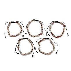 Braccialetti di perline intrecciate in pietra naturale shoushan per uomo e donna&nbsp;BJEW-D360-01D