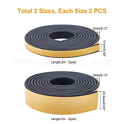4 rollo de sello de espuma autoadhesivo de caucho EPDM de 2 estilos&nbsp;FIND-GA0001-97