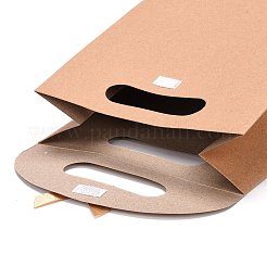 Sacchetti regalo in carta kraft con design fiocco di nastro&nbsp;CARB-WH0009-05B