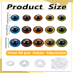 30pcs 15 Arten basteln Plastikpuppenaugen&nbsp;DOLL-LP0001-11