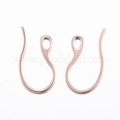 Crochets de boucles d'oreilles en acier inoxydable 304 avec placage ionique (IP)&nbsp;STAS-H383-28RG