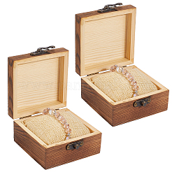 2 x Aufbewahrungsbox für Schmuck aus Holz mit 2 x Kissen für Armband und Uhr aus Stoff.&nbsp;CON-BBC0001-16B