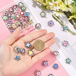 50 Stück 5 Stile handgemachte Polymer Clay & CCB Rahmen Verbinder Verbinder Charms&nbsp;CLAY-YW0002-64