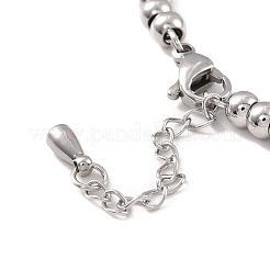 Bracciale con perline rotonde in acciaio inossidabile 201 anti-ossidazione per donna&nbsp;STAS-D179-03P-02