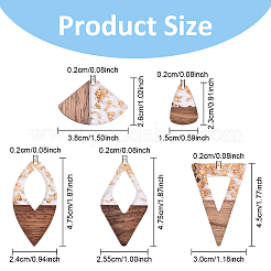 10 Stück 5 Stile Holz- und Harzanhänger&nbsp;FIND-YW0008-21