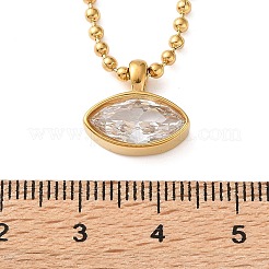 Collares con colgante geométrico de acero inoxidable 304 con circonitas cúbicas transparentes para mujer.&nbsp;SA-CBA8C9C-11C-G
