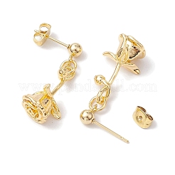 Laiton fleur pendentif boucles d'oreilles&nbsp;EJEW-TA00495