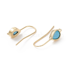 Ganci per orecchini in vero ottone placcato oro 18k&nbsp;KK-B060-07G