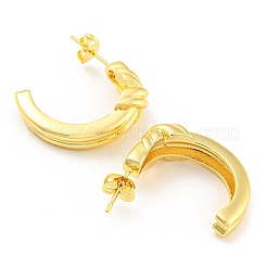 Boucles d'oreilles en laiton plaqué en crémaillère&nbsp;EJEW-A028-45G
