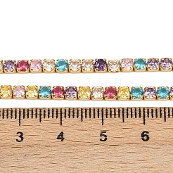 925 catena in argento sterling con zirconi cubici colorati&nbsp;STER-C016-02B-G01