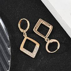 Messing Micro Pave klar Kubisch Zirkonia Hebelohrringe&nbsp;EJEW-K300-08G