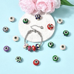 Handgemachte Polymer-Ton großes Loch Rondelle european beads&nbsp;LPDL-L003-01
