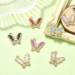 12 Stück 6 Farben goldene Legierung mit Strassanhänger&nbsp;FIND-CJ0001-79