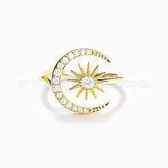 Mond & Sonne 925 Sterling Silber Micro Pave klare Zirkonia Manschettenringe&nbsp;FS-WG70442-02
