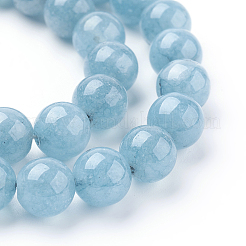 Brins de perles de quartz bleu naturel&nbsp;G-O047-07-10mm